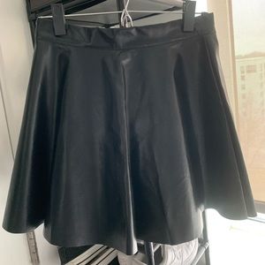 SHEIN Black faux leather skater skirt, size M (fits more like a small)